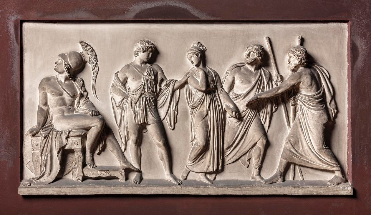 Agamemnon hírnökei elviszik Briseiszt Achilleustól alkotó: Bertel Thorvaldsen