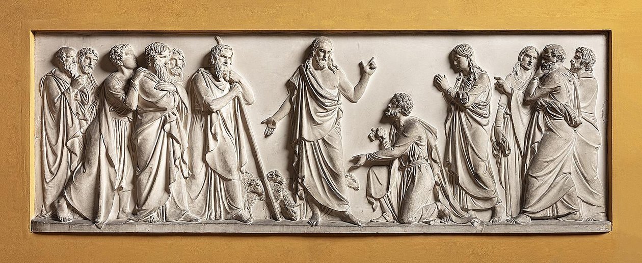 Krisztus Szent Péterre bízza az egyház vezetését alkotó: Bertel Thorvaldsen