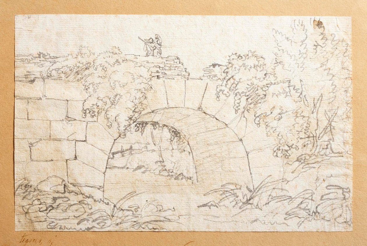 A Marrano folyón átívelő Ponte de Nono híd, Róma külvárosában () alkotó: Bertel Thorvaldsen