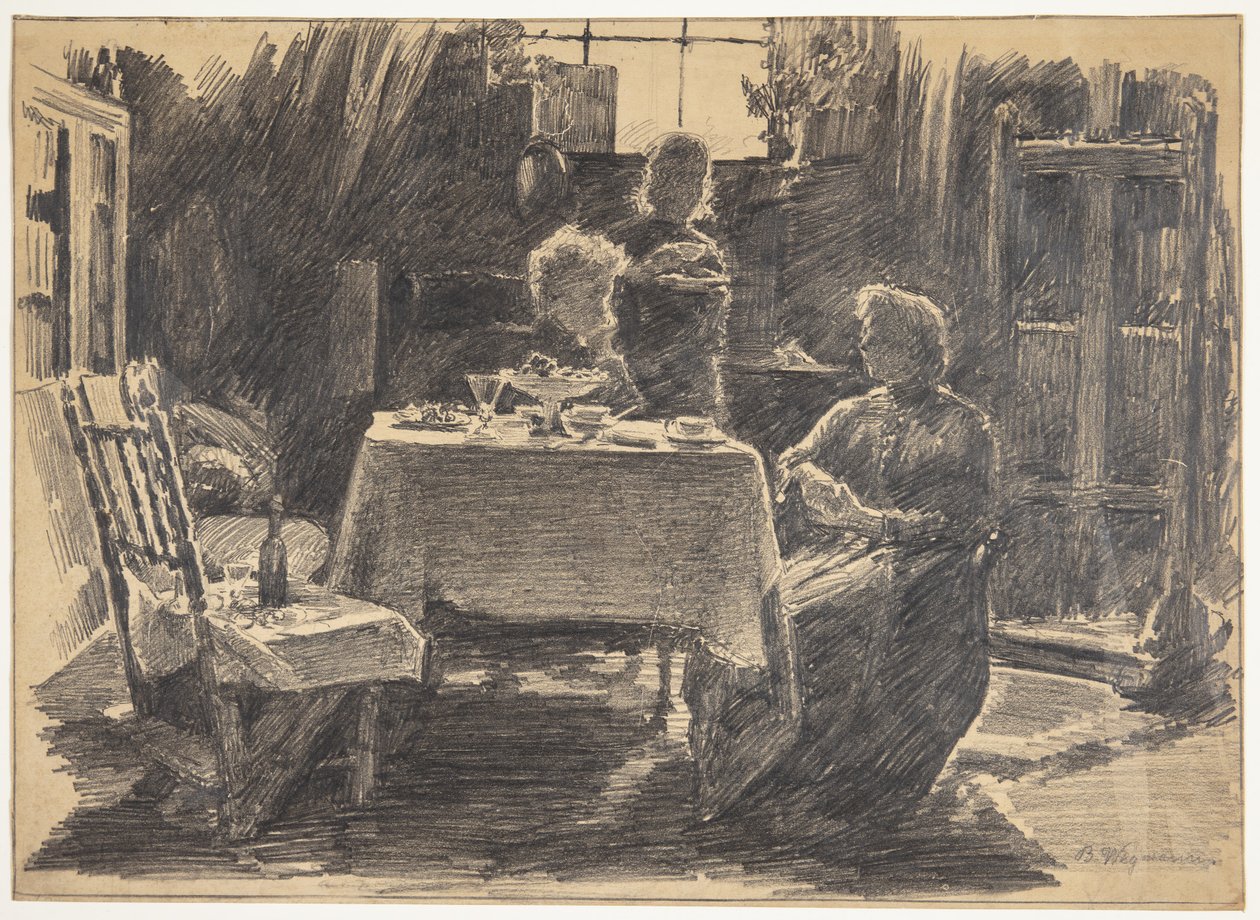Délutáni tea a művész műtermében alkotó: Bertha Wegmann