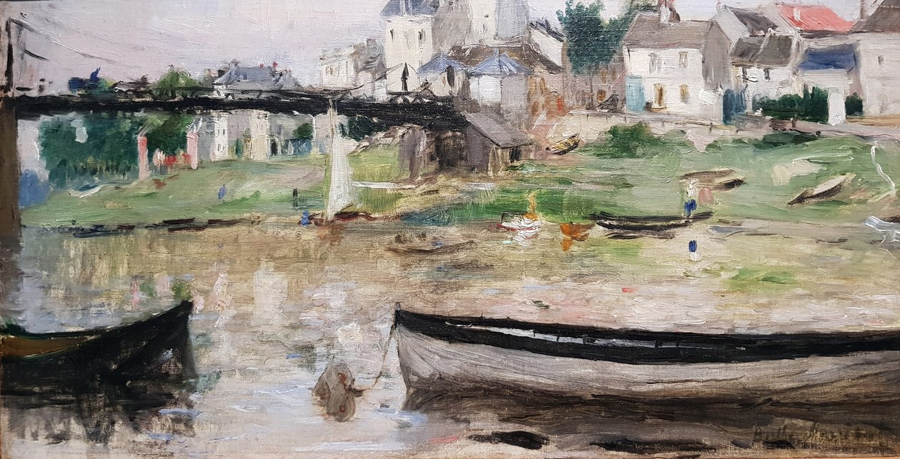 Hajók a Szajnán alkotó: Berthe Morisot