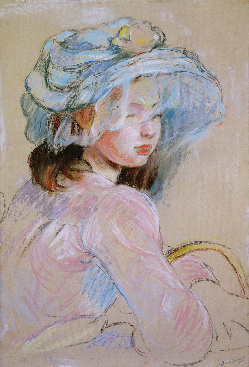 Lány kosarat cipelő, 1891 (pasztell, papír) alkotó: Berthe Morisot