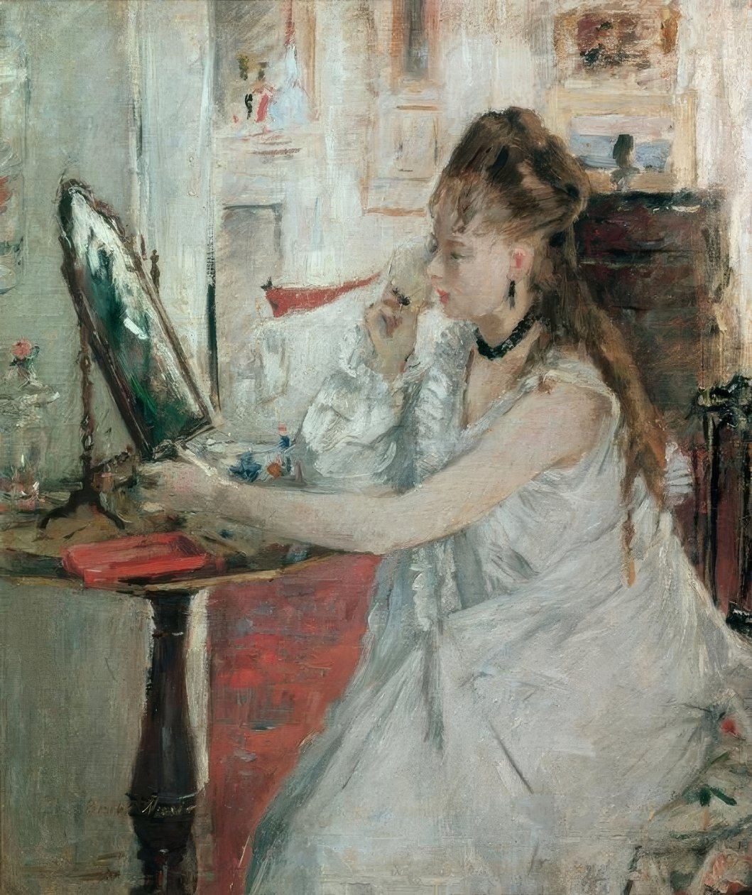 Fiatal nő púderezi magát (Junge Frau, sich pudernd) alkotó: Berthe Morisot