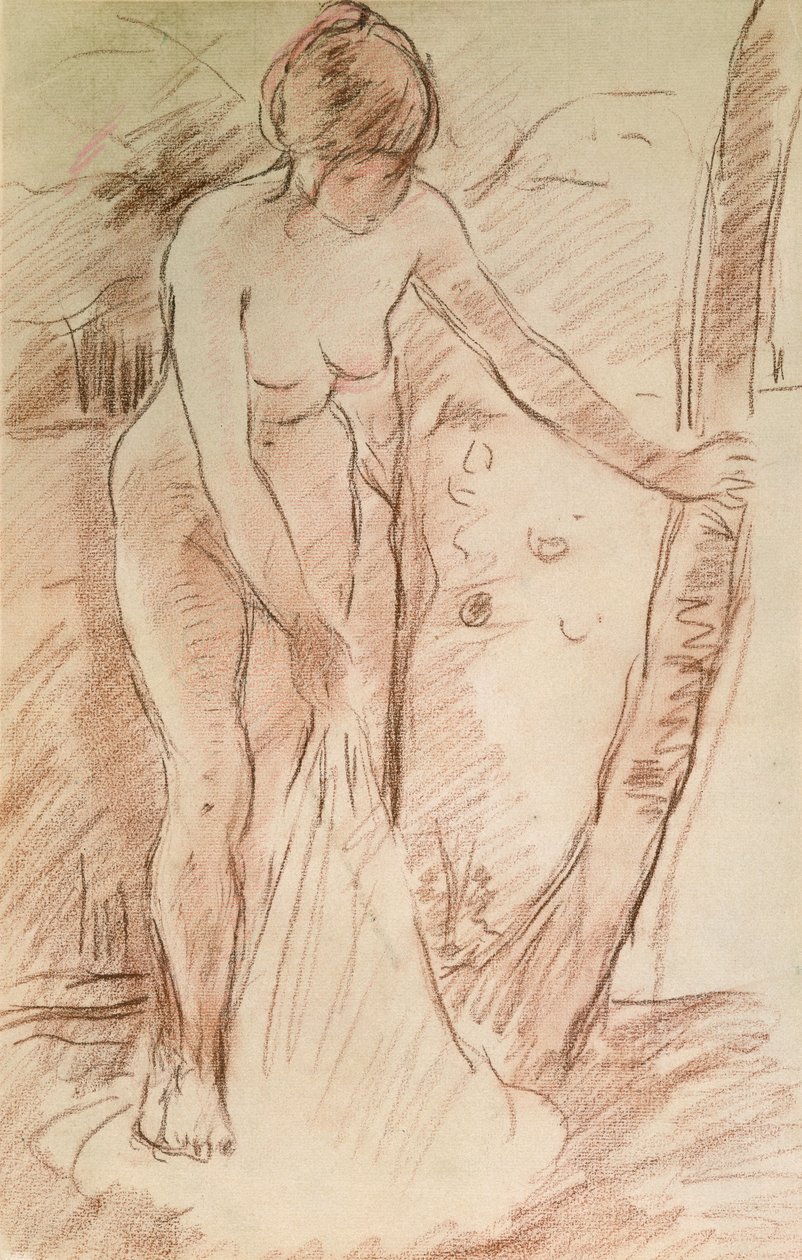 Álló fürdő, 1888 (sangvinikus papíron) alkotó: Berthe Morisot