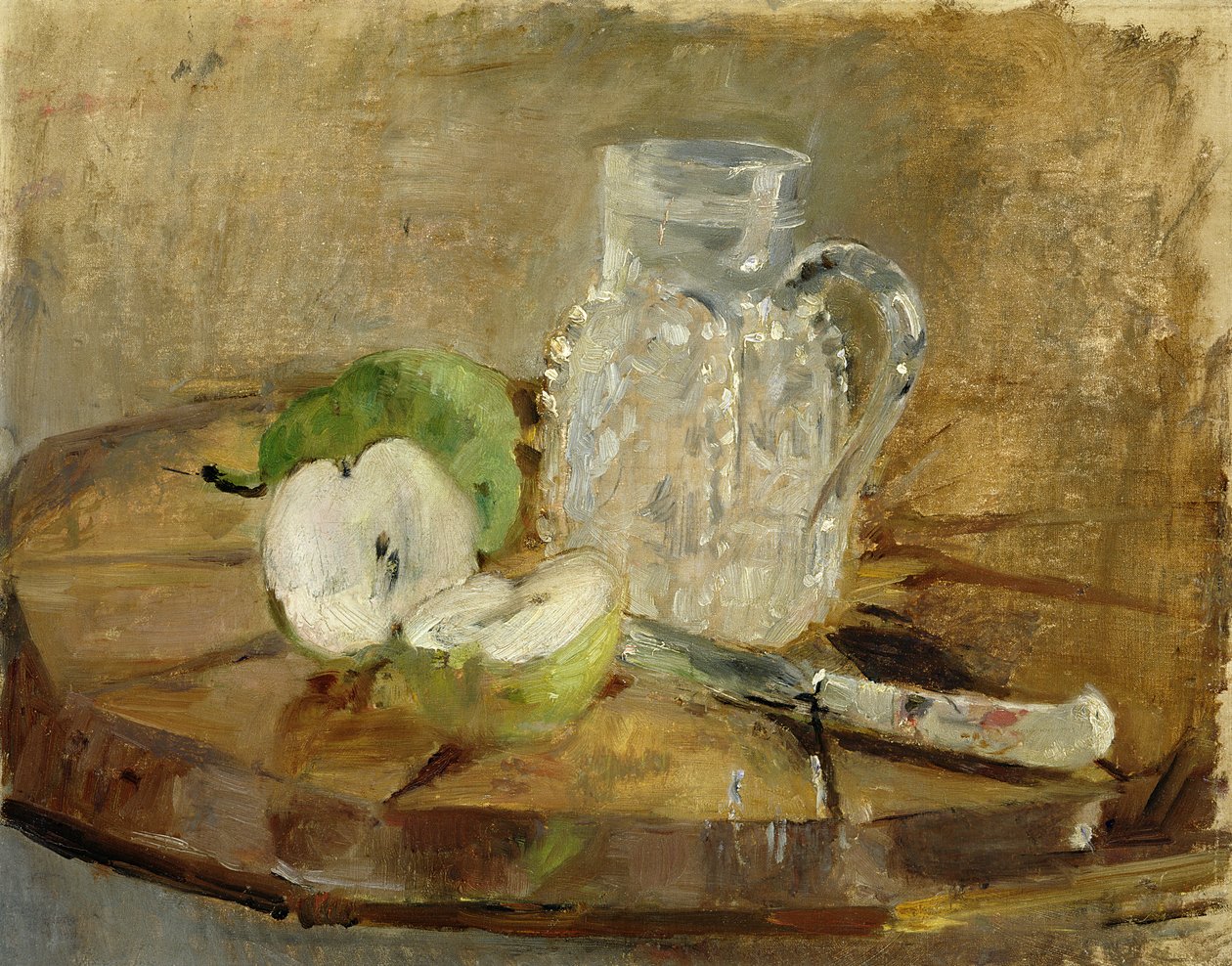 Csendélet vágott almával és kancsóval, 1876 alkotó: Berthe Morisot