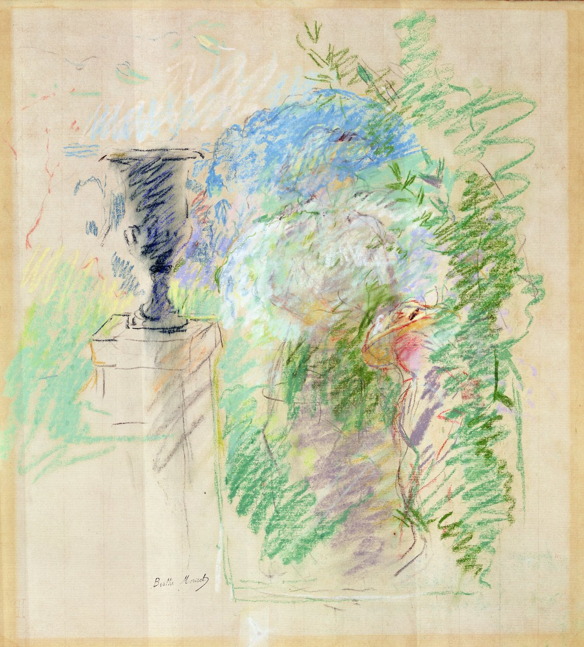 Váza a kertben, 1890 (pasztell, papír) alkotó: Berthe Morisot