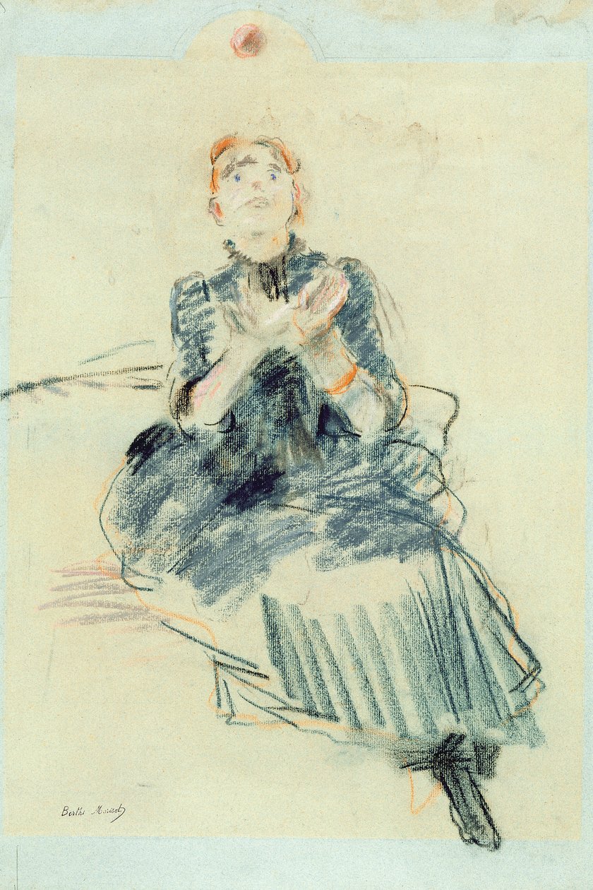 Fiatal lány labdával játszik, 1886 (pasztell, papír) alkotó: Berthe Morisot