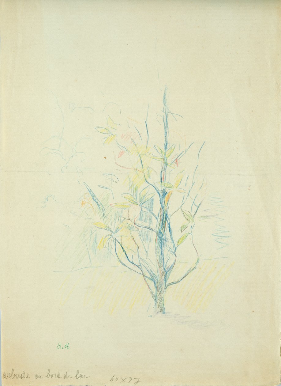 Bokrok a tónál, 1893 (színes ceruza papíron) alkotó: Berthe Morisot