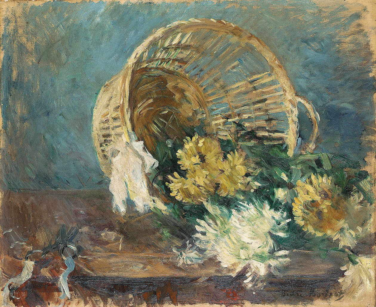 Krizantémok avagy A felborult kosár, 1885 alkotó: Berthe Morisot