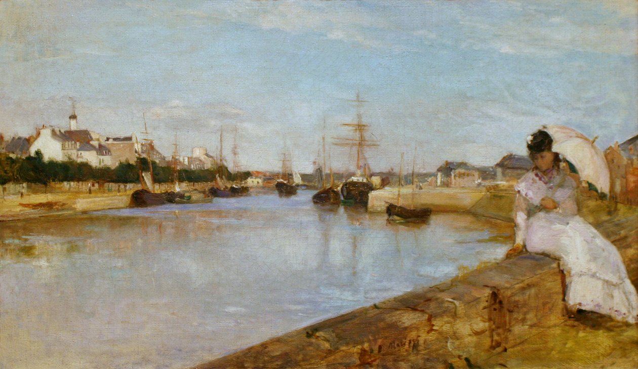 Francia: Vue du petit port de Lorient A lorient-i kikötő alkotó: Berthe Morisot