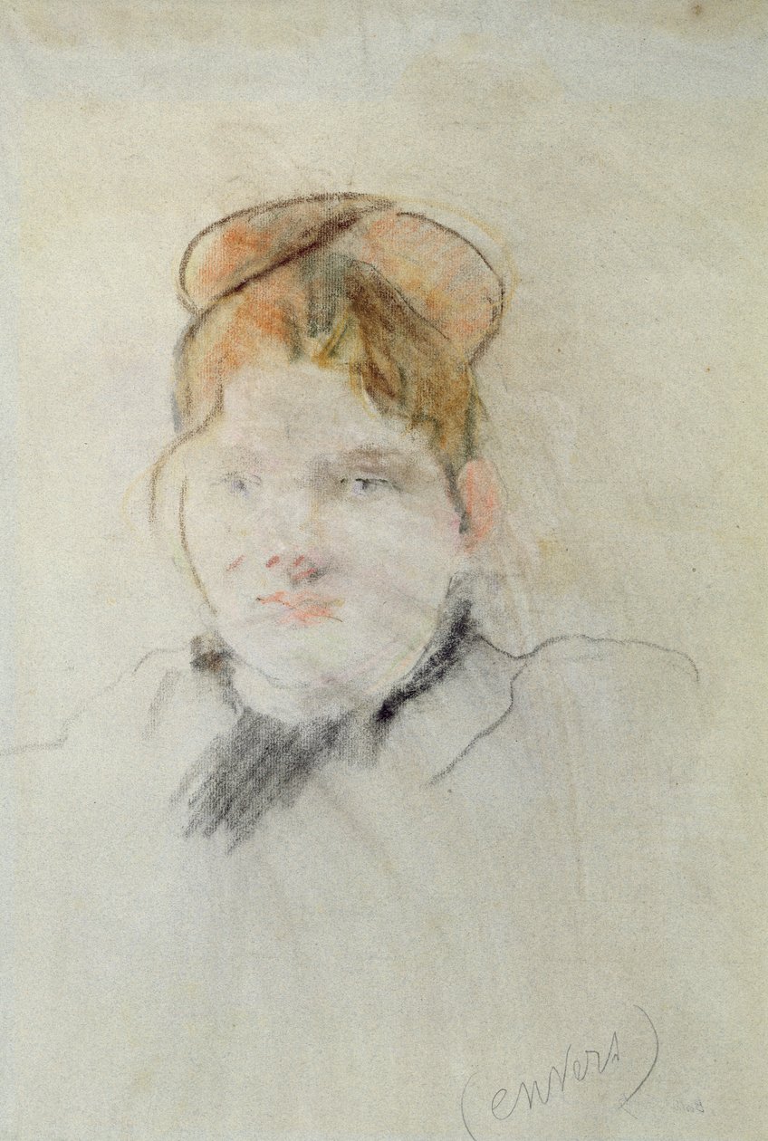 Egy nő feje, 1886 (pasztell, papíron) alkotó: Berthe Morisot