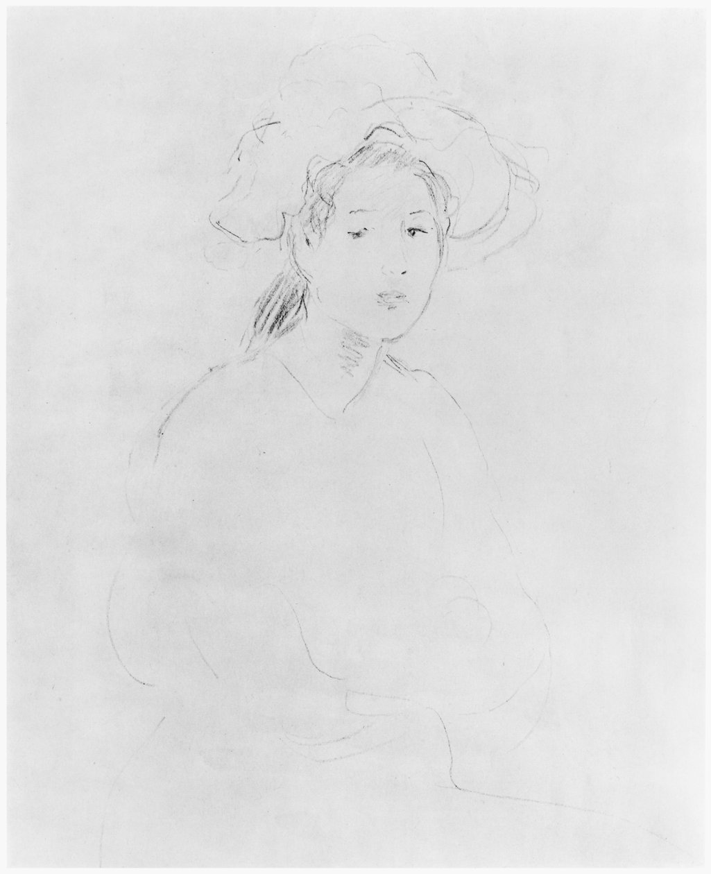 Női fej (hátoldal) (lásd 383972 hátoldal) 1893 alkotó: Berthe Morisot
