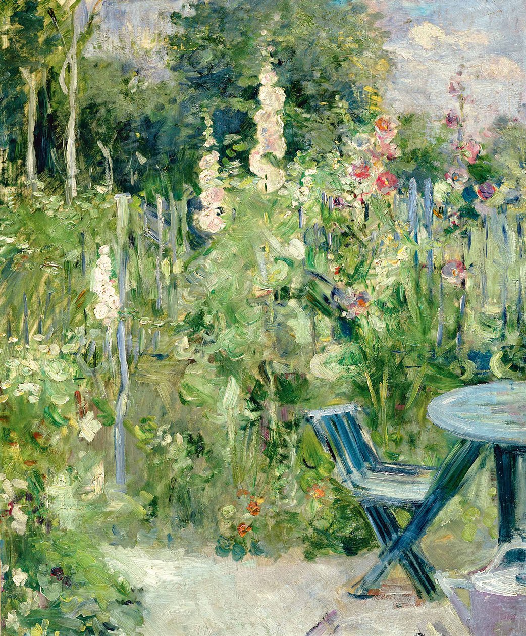 Hollyhocks Roses trémières, 1884 alkotó: Berthe Morisot