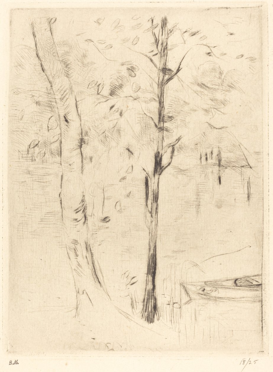 Tó evezős csónakkal alkotó: Berthe Morisot