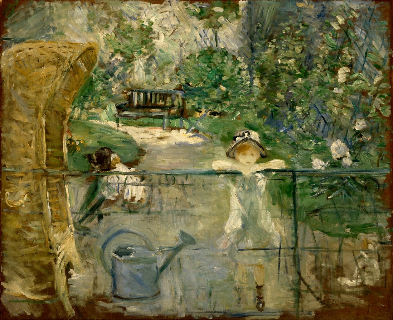 Kislányok a kertben vagy a kosárszék, 1885 alkotó: Berthe Morisot
