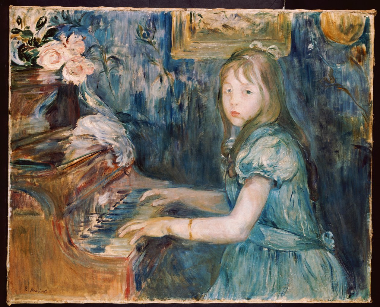 Lucie Leon a zongoránál, 1892 körül alkotó: Berthe Morisot