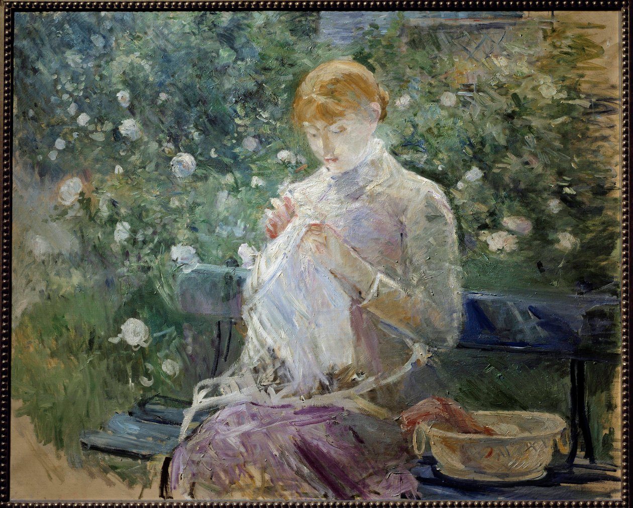 Pasie varr a kertben egy Bougival-festményt, Berthe Morisot (1841-1895) 1881 V. 0,81x1 m Pau, Musee des Beaux Arts alkotó: Berthe Morisot
