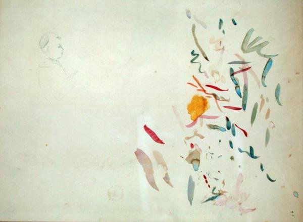Vázlat egy nő fejéről és színvonalairól, esetleg egy vázlatfüzetből, 1887 (wc és ceruza papíron) alkotó: Berthe Morisot