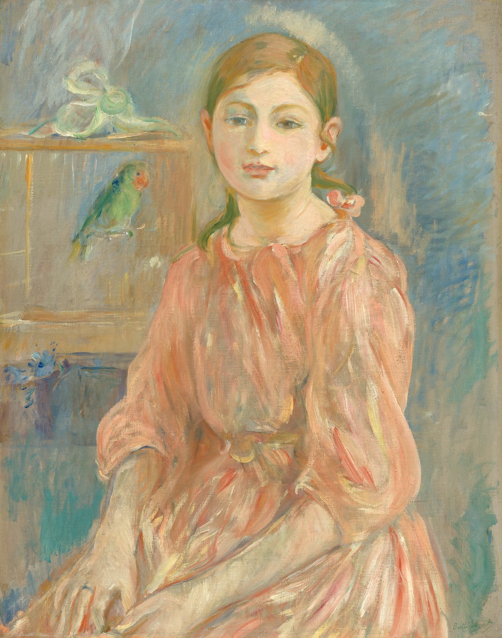 A művész lánya papagájjal, 1890 alkotó: Berthe Morisot