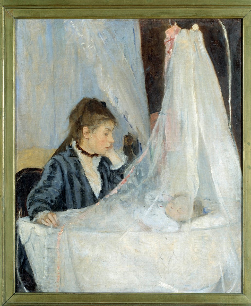 A bölcső A művész nővérének, Edmának a lánya álmát őrző ábrázolása, Blanche – Berthe Morisot (1841-1895) festménye 1872. Dim. 0,56 x 0,46 m - Párizs, musee d
