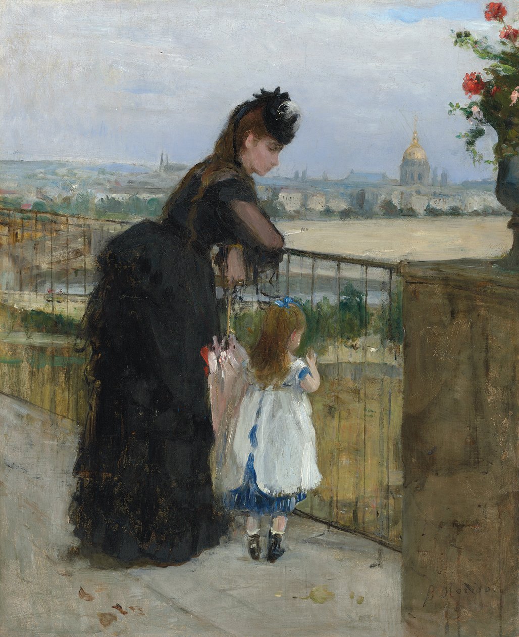 Nő és gyermek az erkélyen alkotó: Berthe Morisot
