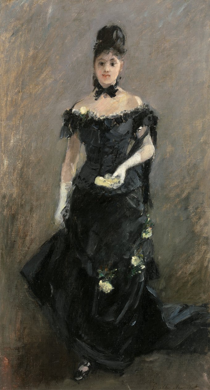 Nő feketében vagy a színház előtt, 1875 alkotó: Berthe Morisot