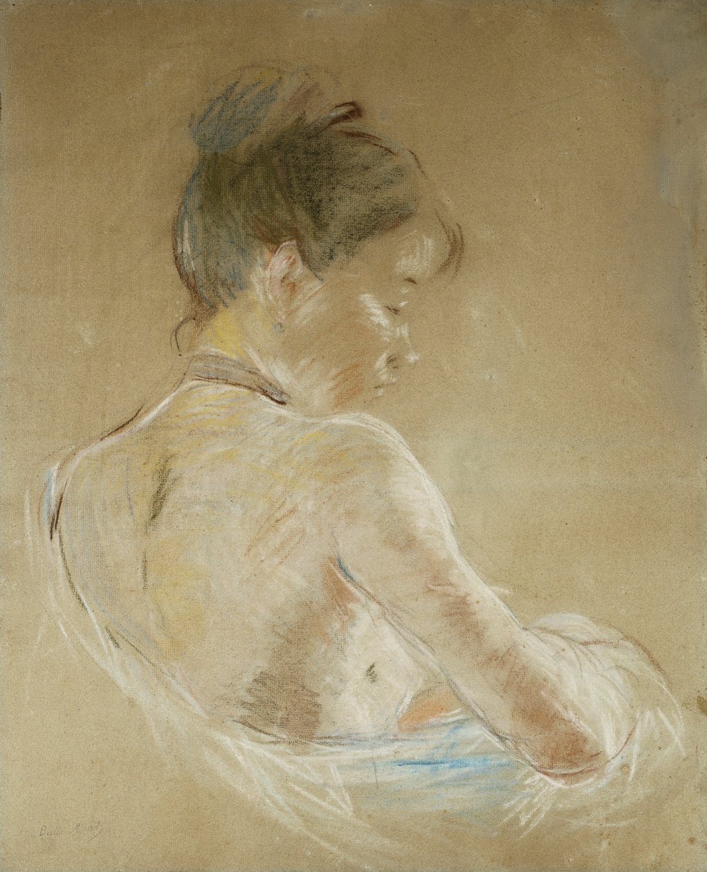fiatal lány meztelen váll; Fiatal lány csupasz vállával, 1885 alkotó: Berthe Morisot