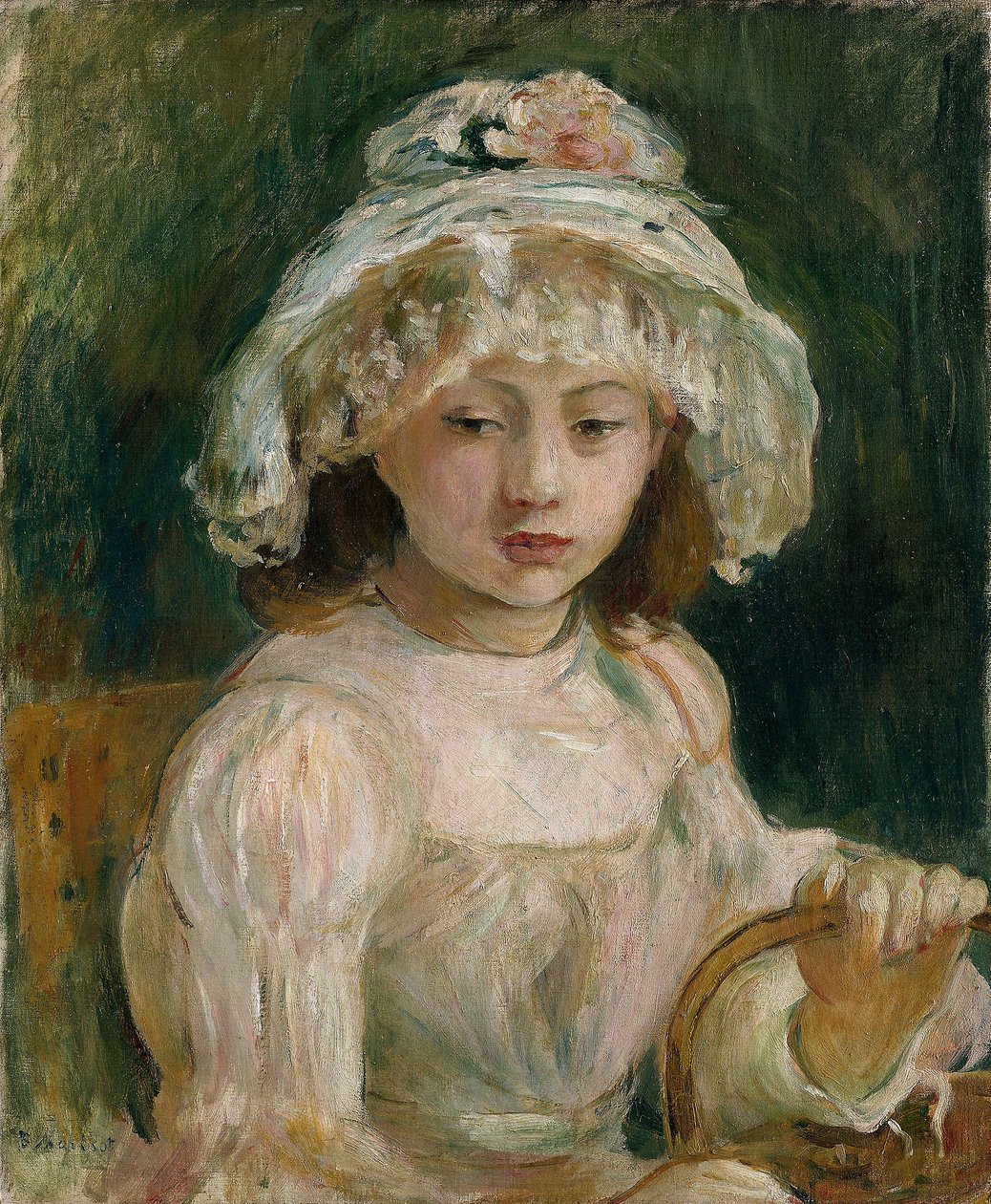 Fiatal lány kalappal (olaj, vászon) alkotó: Berthe Morisot