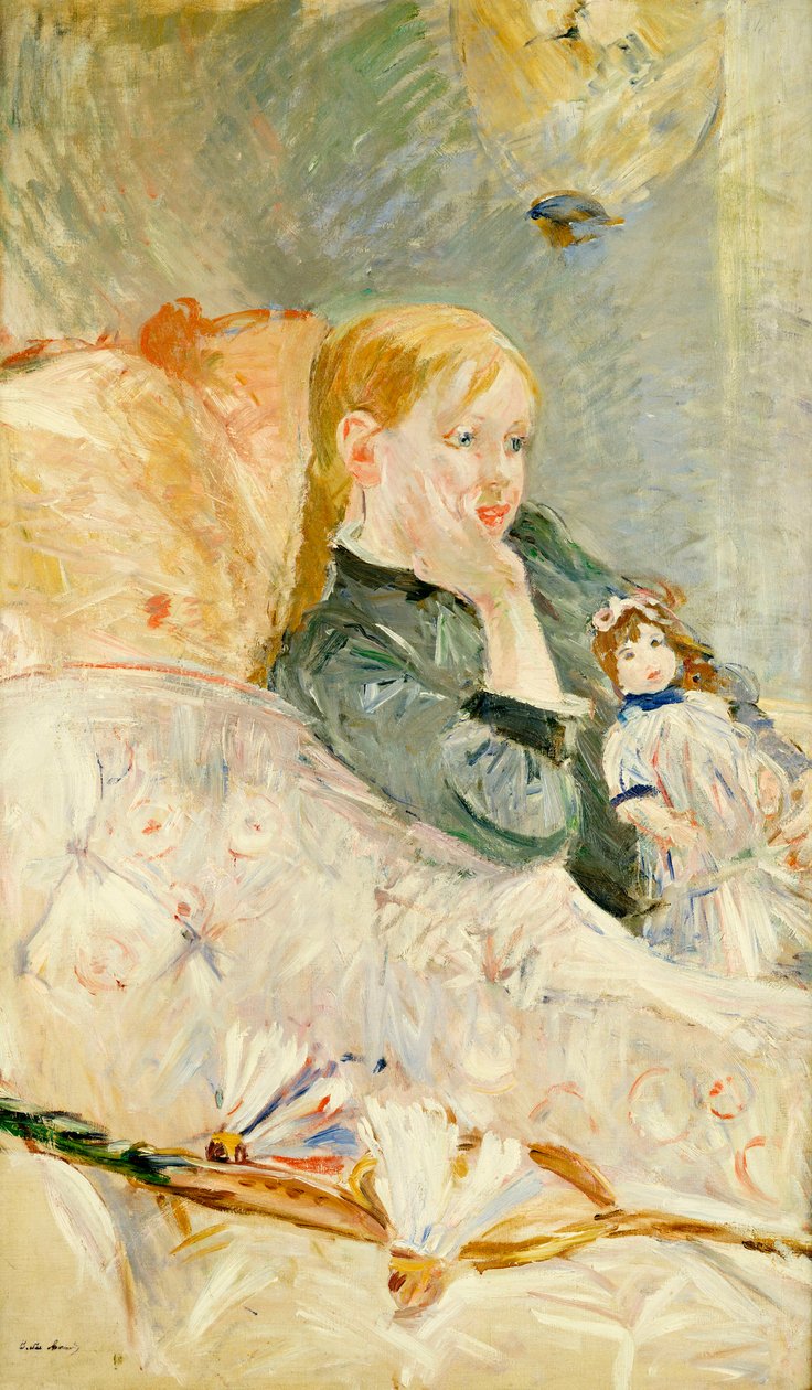 Fiatal lány babával, 1896 alkotó: Berthe Morisot