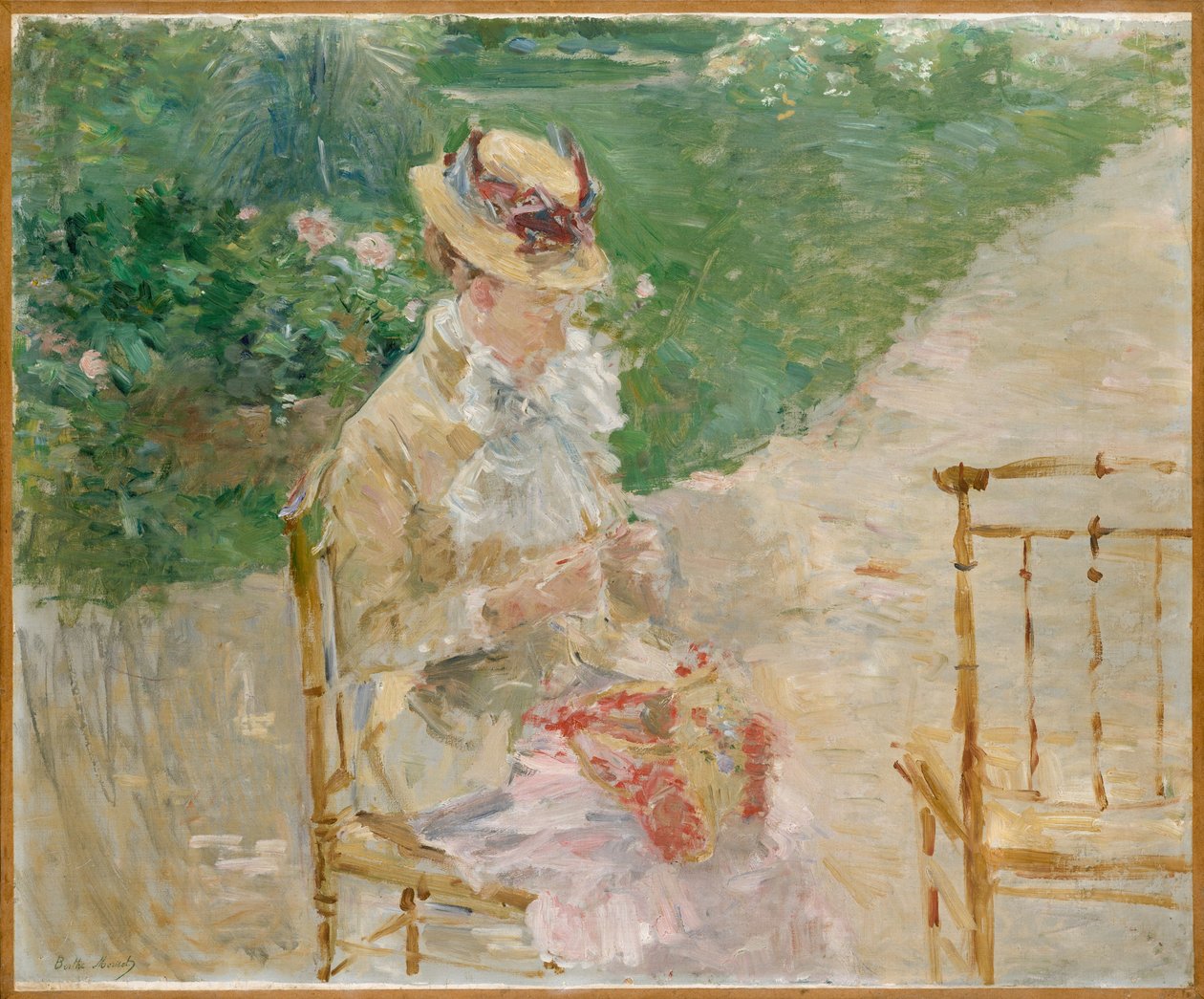 Fiatal nő kötés, 1883 körül (olaj, vászon) alkotó: Berthe Morisot