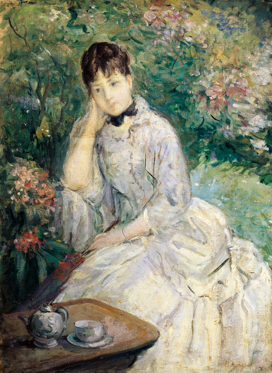 Fiatal nő ül a kanapén (olaj, vászon) alkotó: Berthe Morisot
