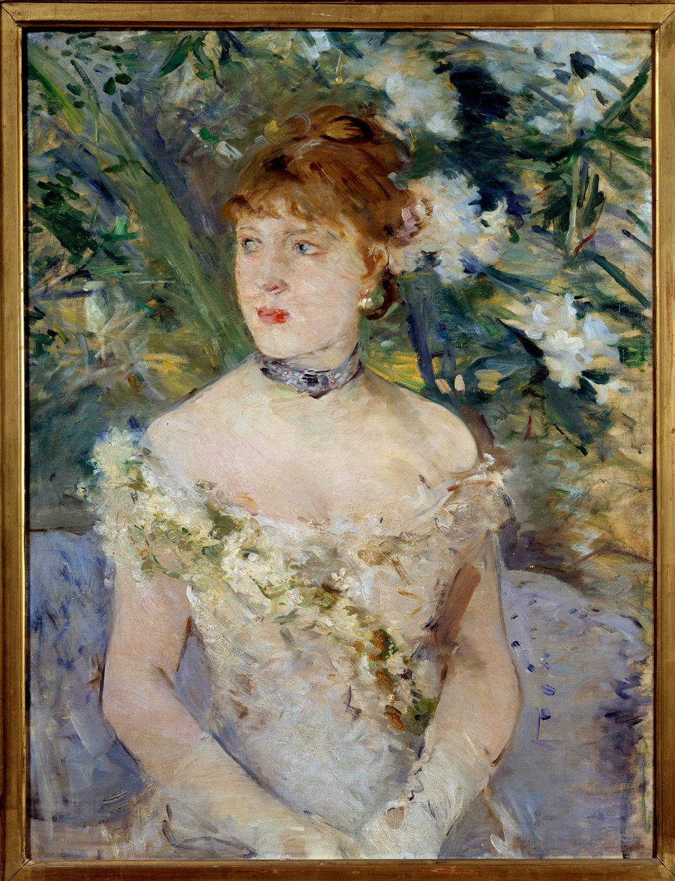 Fiatal nő Ball WC-festményen, Berthe Morisot alkotó: Berthe Morisot