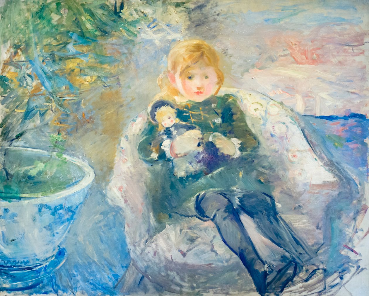 Fiatal lány babával, c. 1884 (olaj, vászon) alkotó: Berthe Morisot