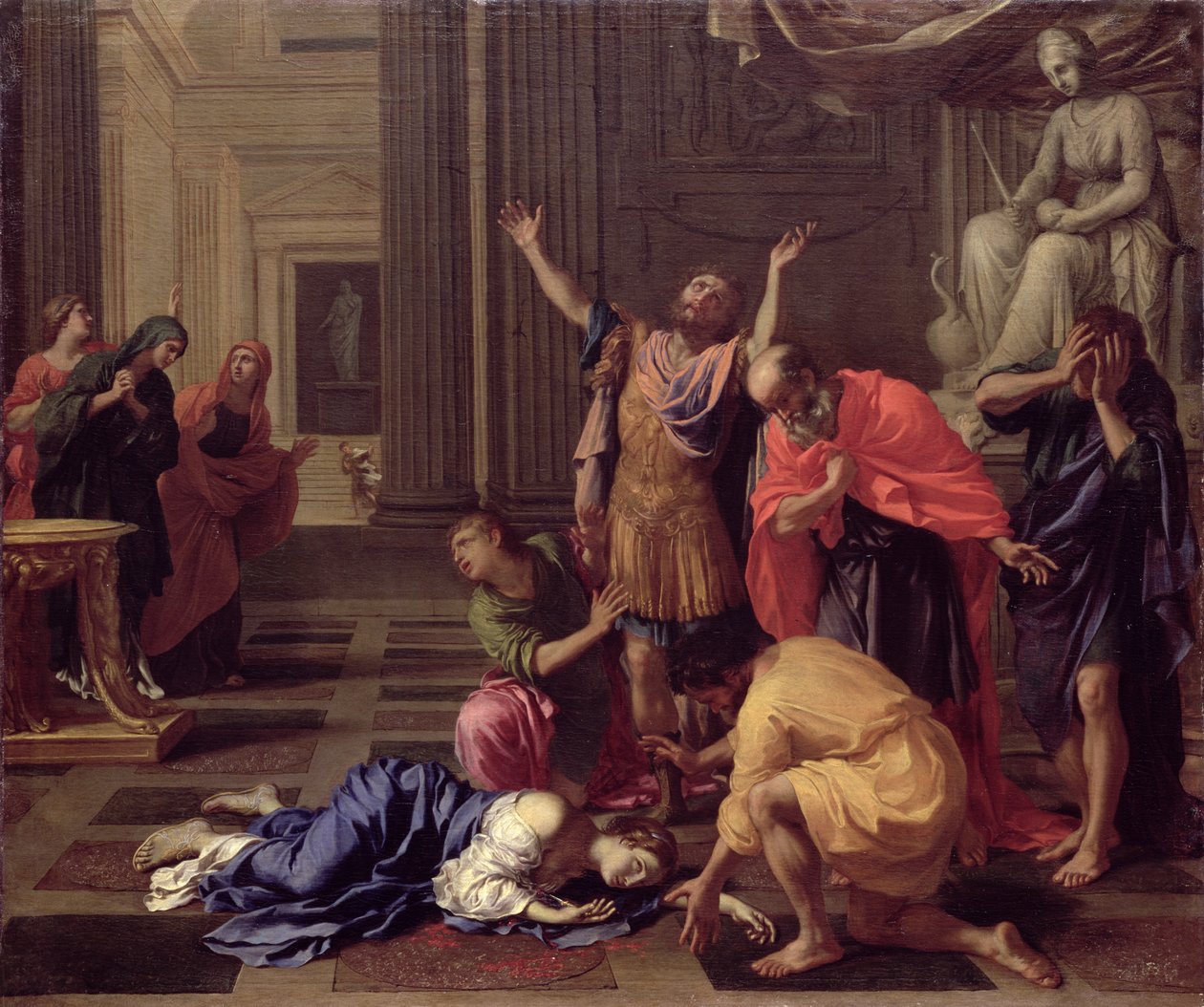 Lucretia halála, 1660 körül (olaj, vászon) alkotó: Bertholet Flemal