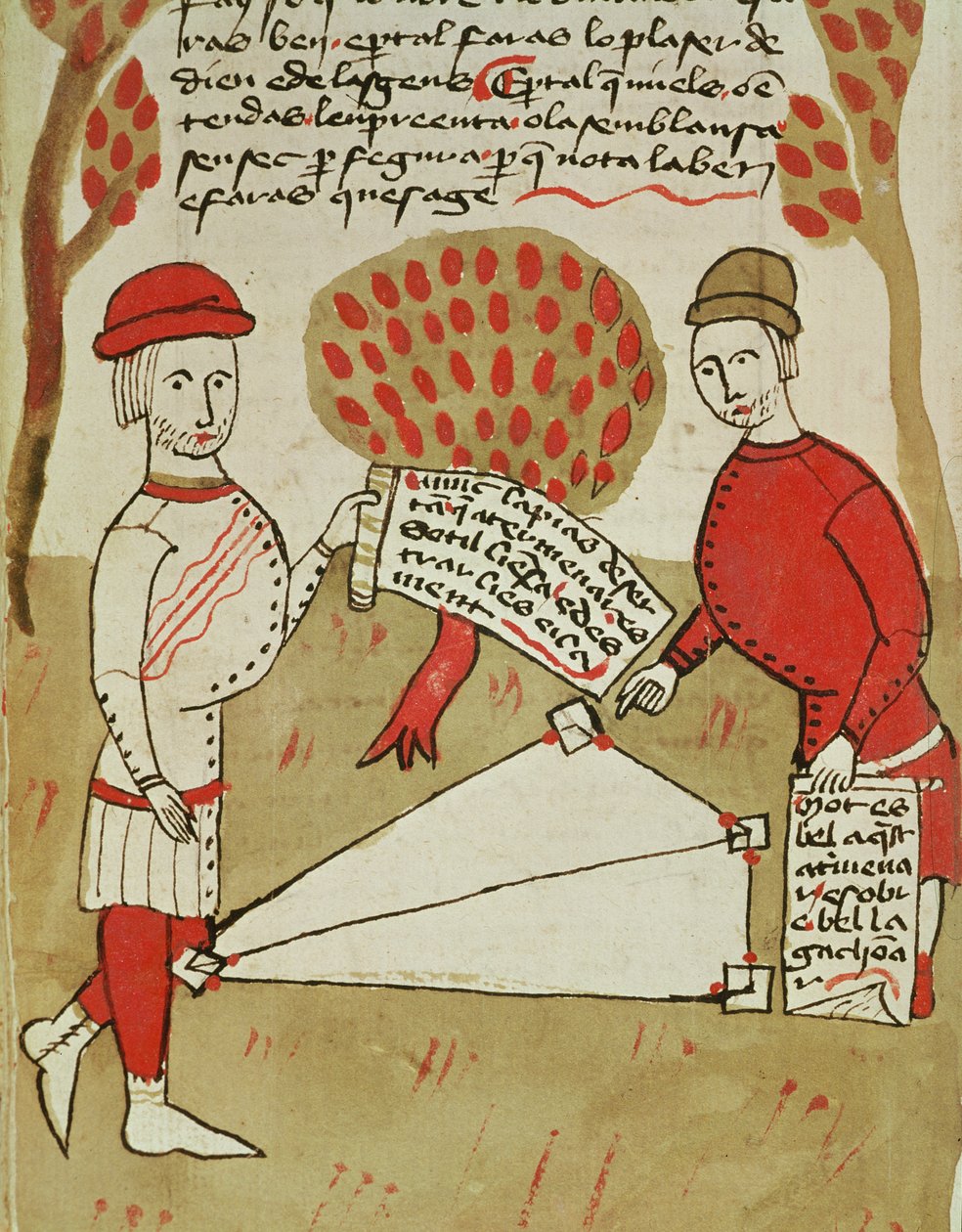 Ms 327 fol. 226v Földterület elhatárolása, Arnaud de Villeneuve (1240-1312) „Traite d