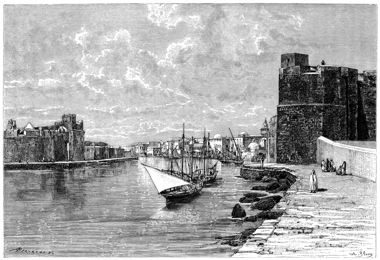 Bizerta, a Kasbah felől nézve, 1890 alkotó: Auguste Bertrand