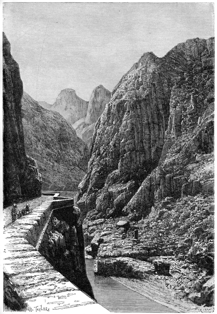 A Shabet el Akra karaván útvonalán készült kilátás, Algéria, c1890 alkotó: Auguste Bertrand