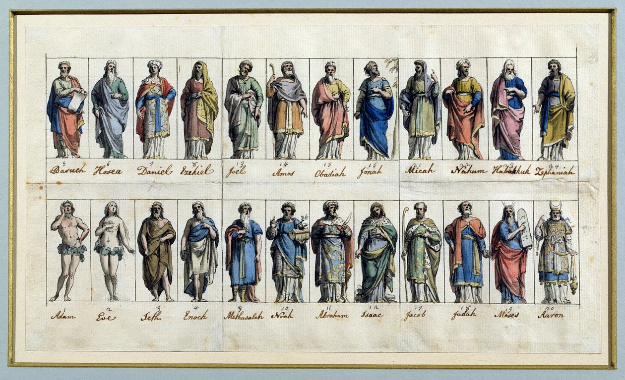 Ószövetségi figurák (wc és tinta papíron) alkotó: Biagio Rebecca