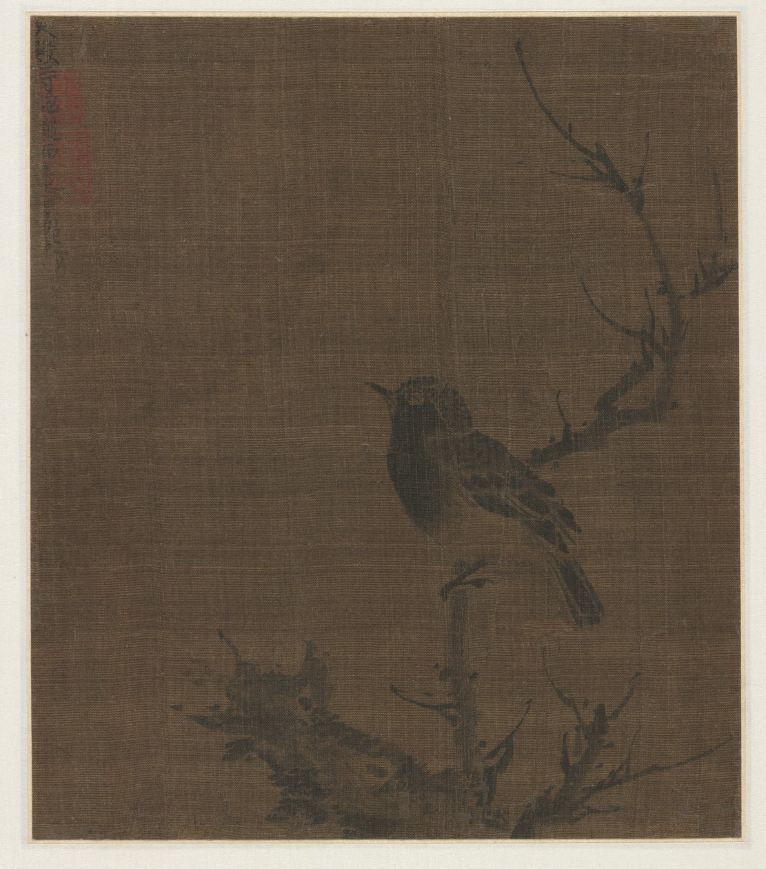 Alvó madár a Prunus ágon alkotó: Bian Wenjin