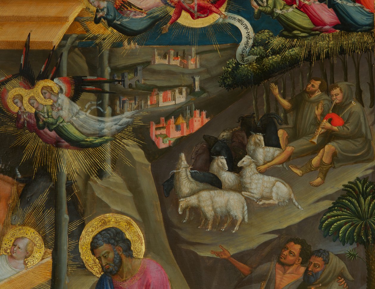 Részlet a betlehemből (tempera fán) alkotó: Bicci di Lorenzo