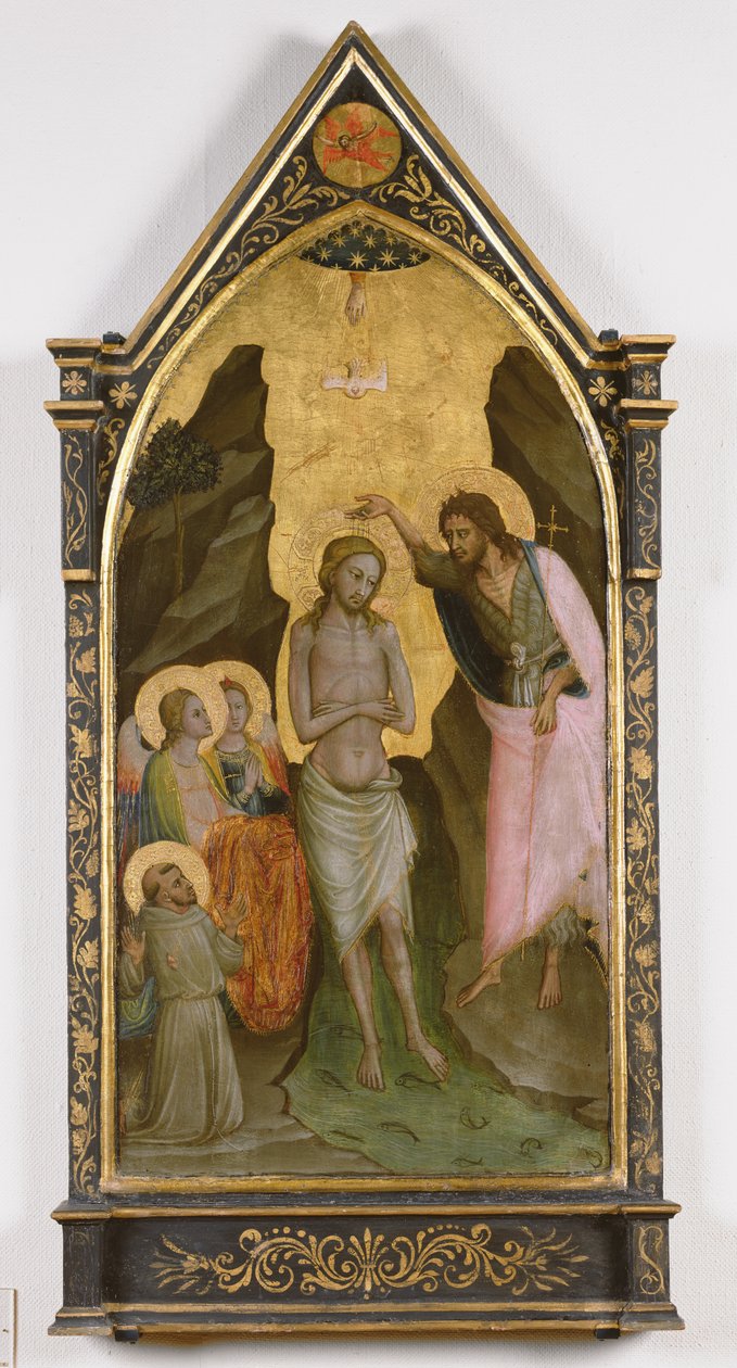 Krisztus megkeresztelkedése (tempera a panelen) alkotó: Bicci di Lorenzo