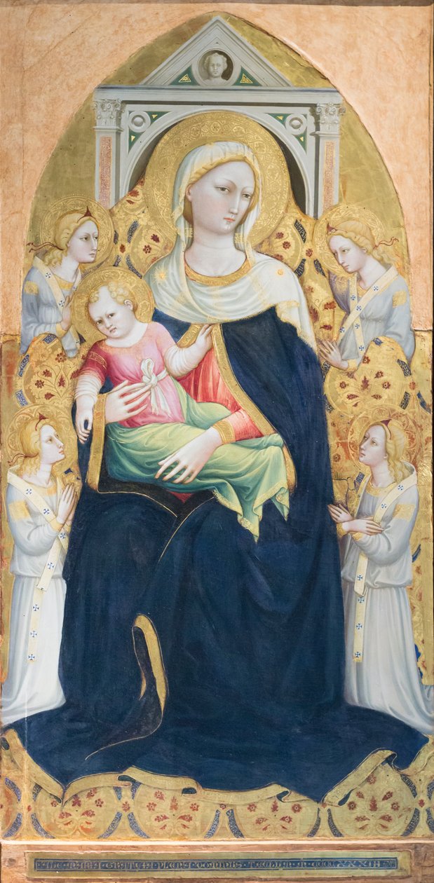 Trónoló Madonna a gyermekkel és négy angyallal, 1433 körül (tempera és levélarany, tábla) alkotó: Bicci di Lorenzo