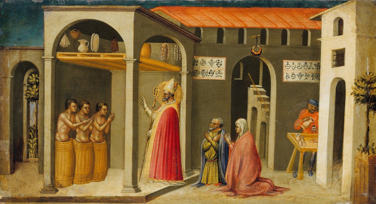 Szent Miklós három fiatalt újraéleszt, 1433-35. alkotó: Bicci di Lorenzo