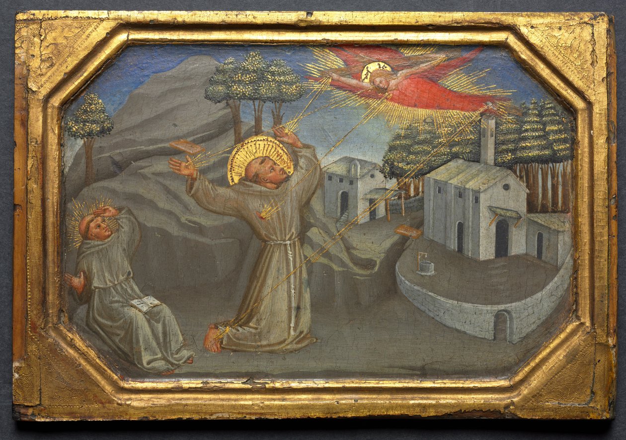 Assisi Szent Ferenc a stigmák fogadása, c. 1430 (tempera és arany fán) alkotó: Bicci di Lorenzo