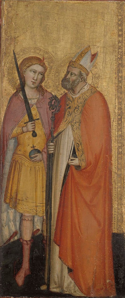 St. Johannes der Täufer und die Heiligen Julianus, Zenobius und Michael alkotó: Bicci di Lorenzo