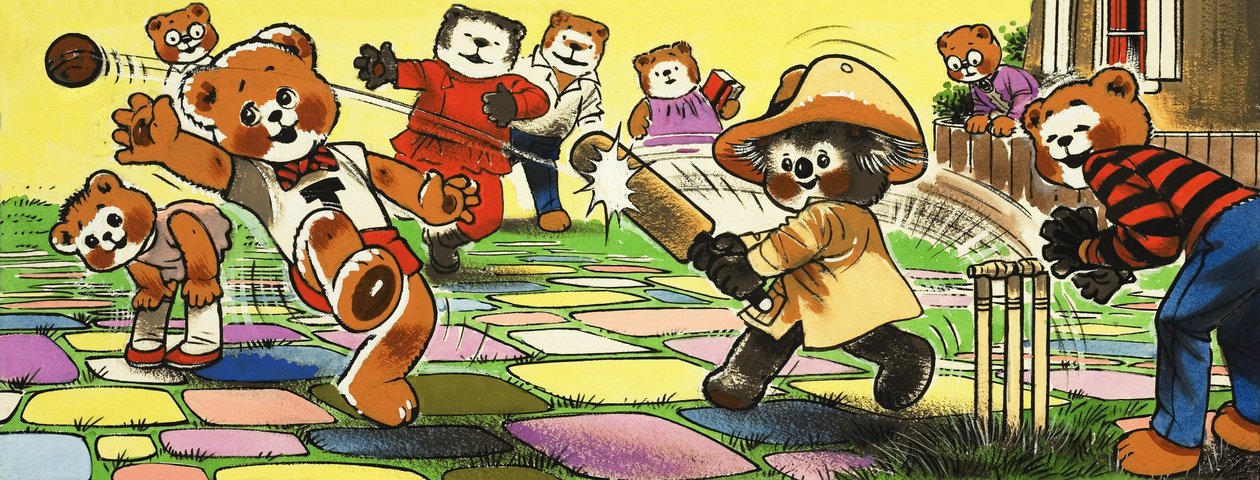 Teddy mackók kriketteznek alkotó: Bill Philips
