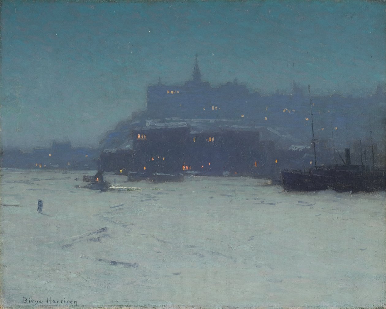 Quebec a kikötőből, 1910 körül alkotó: Lowell Birge Harrison