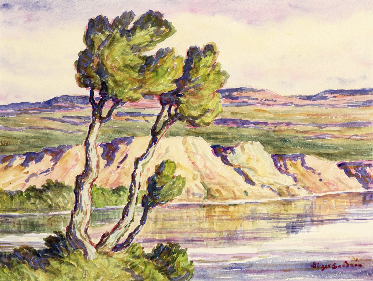 Kansas Creek (akvarell, papír) alkotó: Birger Sandzen