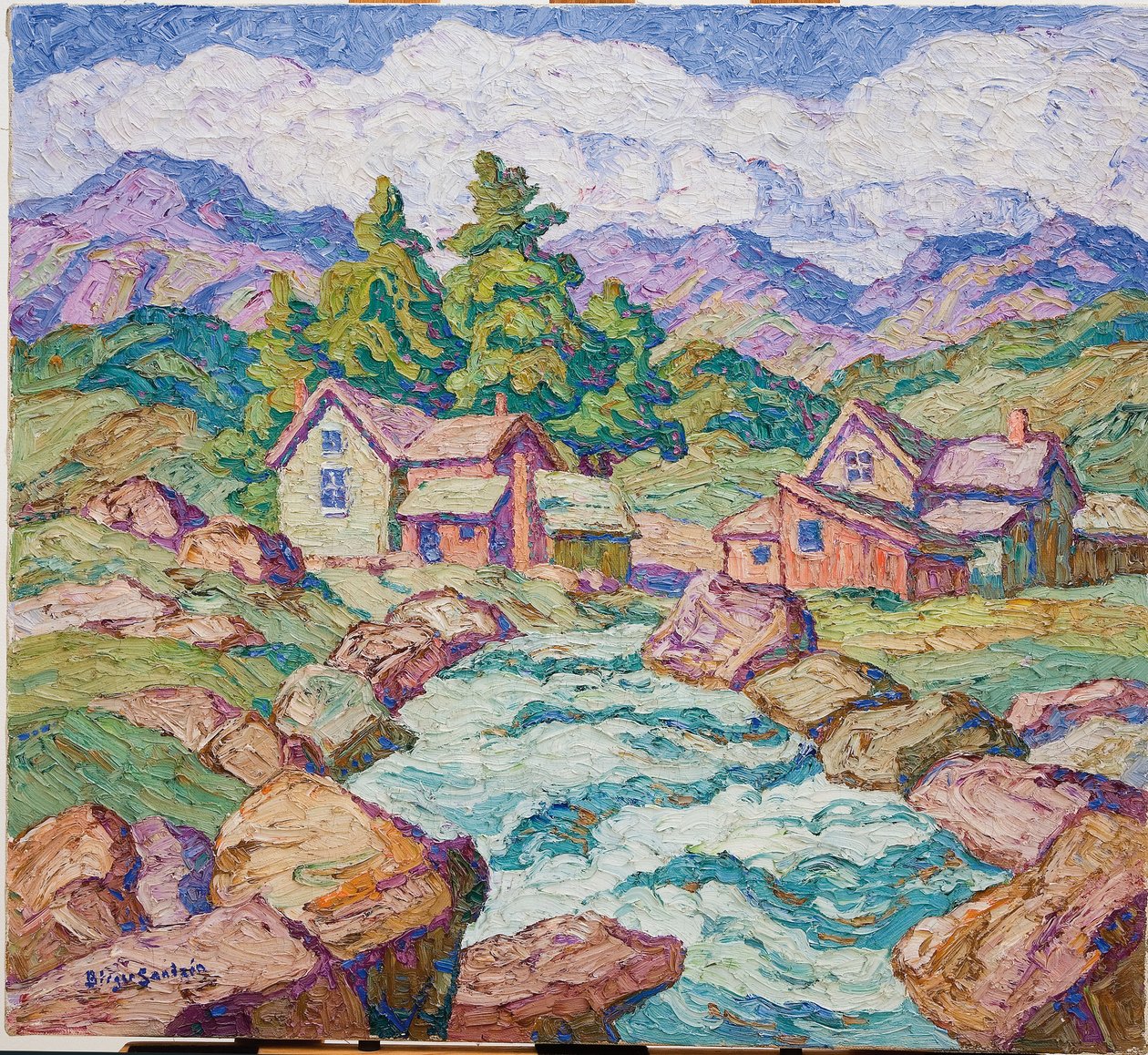 Mountain Village, Georgetown, Colorado (olaj, vászon) alkotó: Birger Sandzen