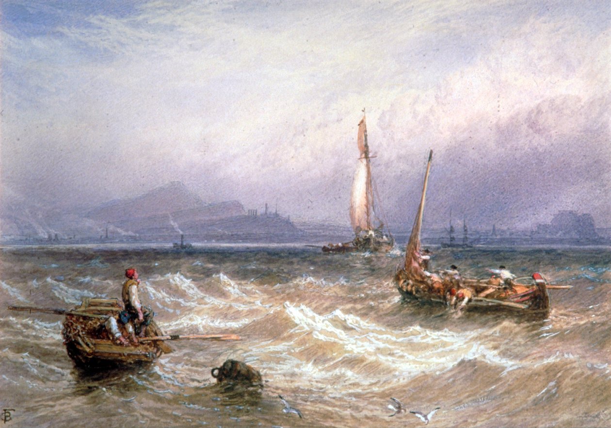 „Tengeri táj”, 19. század. alkotó: Birket Foster